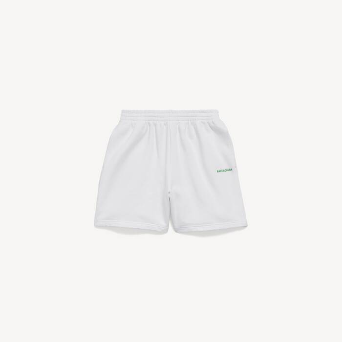 Men's Balenciaga Back Relaxed Fit Shorts in White - Men | Balenciaga United States EN - Image 2