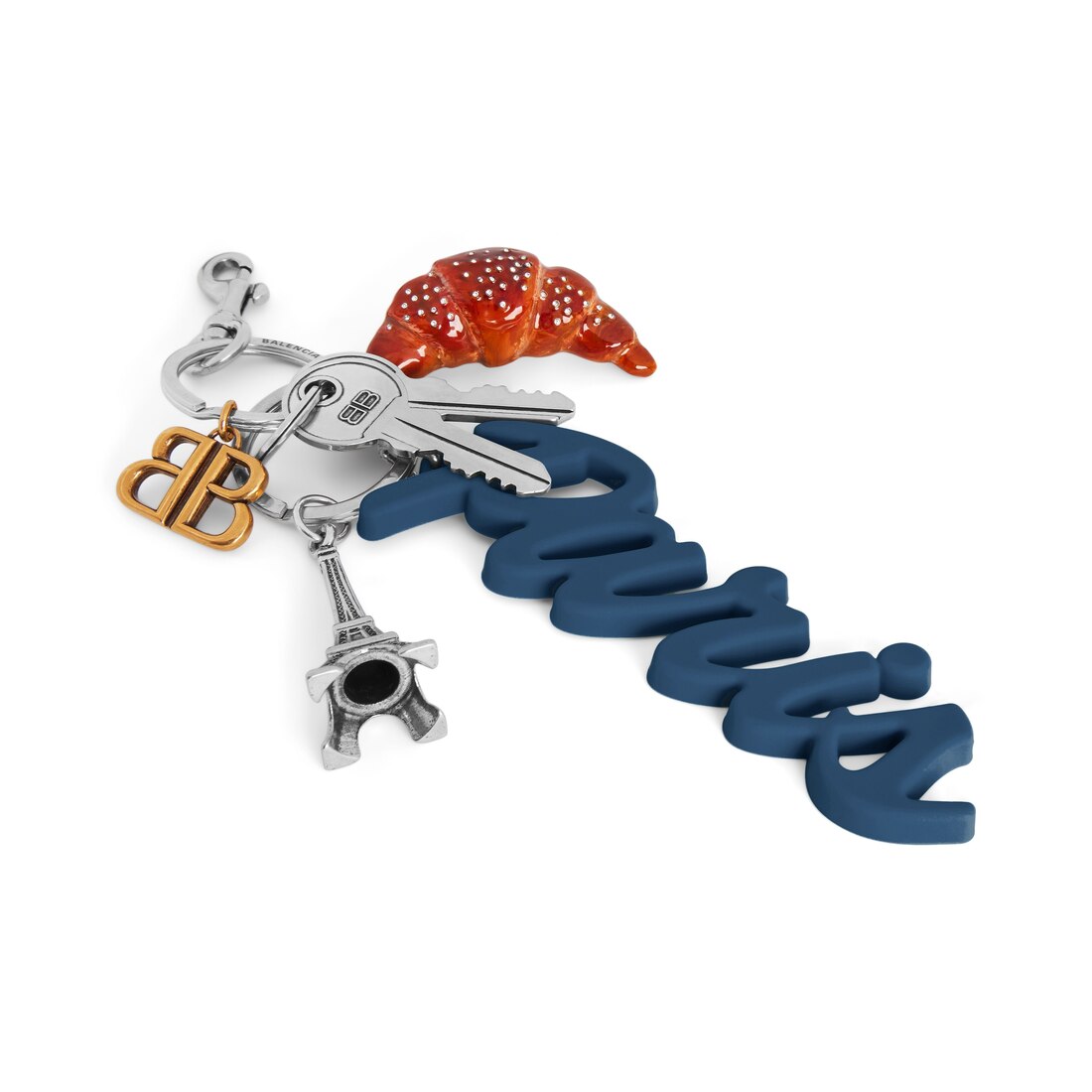 送料込+BALENCIAGA+Tourist Paris Croissantチャーム/キーリング Women's Tourist Paris Croissant Charm/keychain in Multicolor