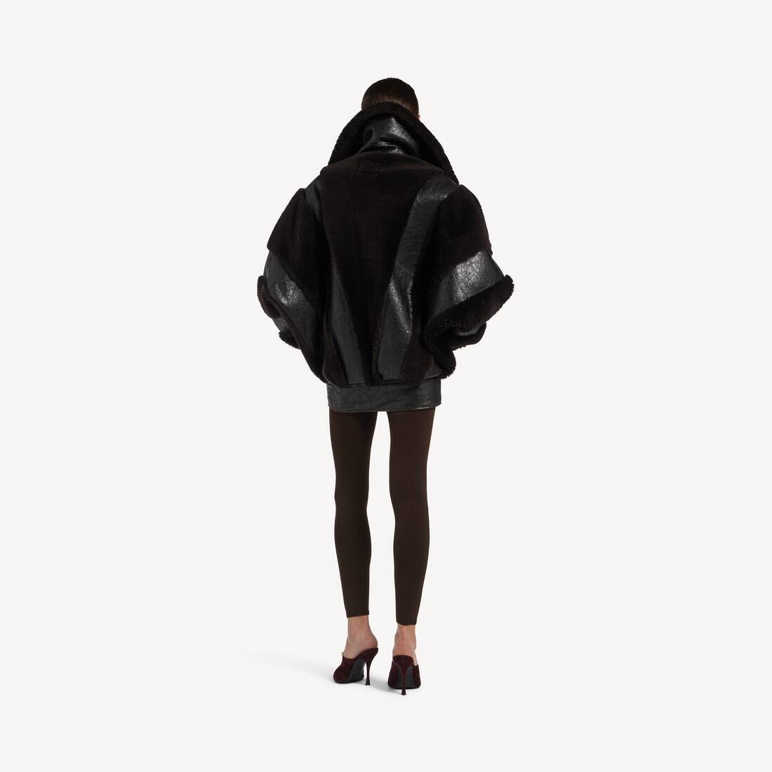 Women's High Collar Jacket in Brown | Balenciaga United Kingdom EN - Image 4