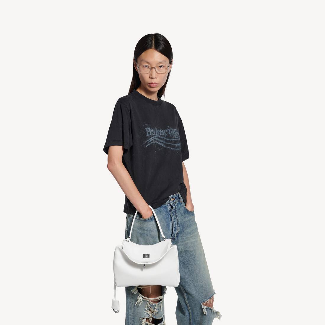 Sac &Agrave; Main Rodeo Petit pour Femme en Blanc Optique | Balenciaga Suisse FR - Image 8