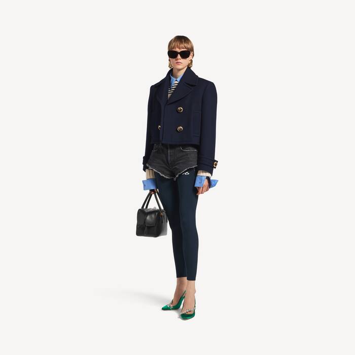 Shorts Mini da Donna in Navy/nero Sovratinto - Donna | Balenciaga Italia IT - Image 1