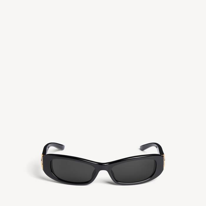 Lunettes De Soleil Rectangle Cosmo pour Femme en Noir - Femme | Balenciaga France FR - Image 1