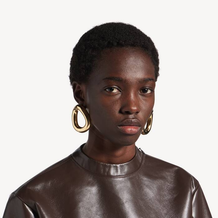 Pendientes Elipse Eisa para Mujer en Dorado Brillante - Mujer | Balenciaga Espa&ntilde;a ES - Image 2