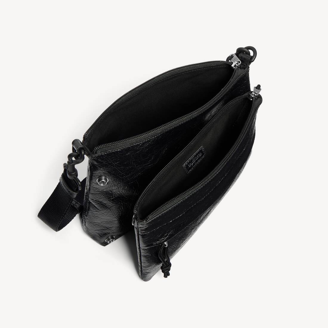 Men's Explorer Double Pouch Messenger Bag in Black | Balenciaga Canada EN - Image 4