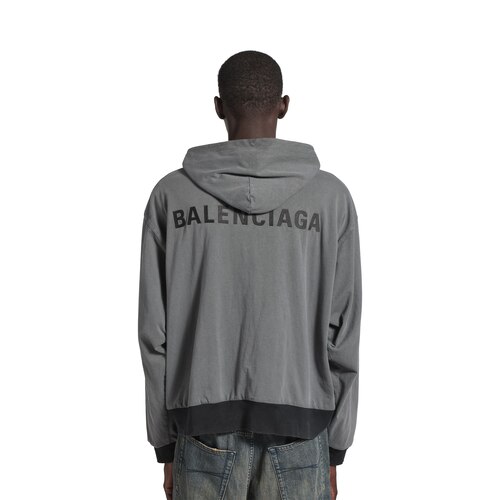 balenciaga back reversible zip-up hoodie
