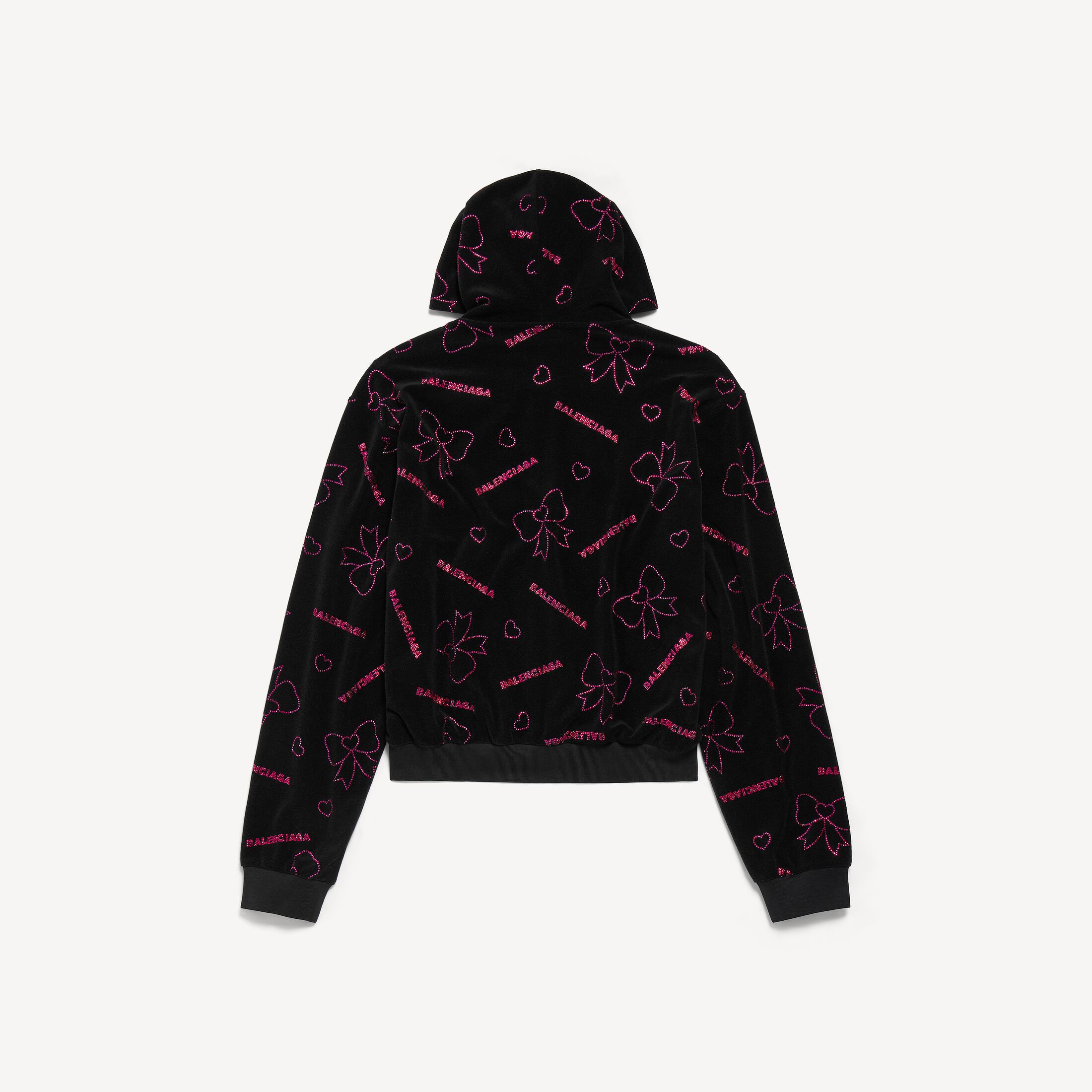 handrawn bows zip-up hoodie small fit
