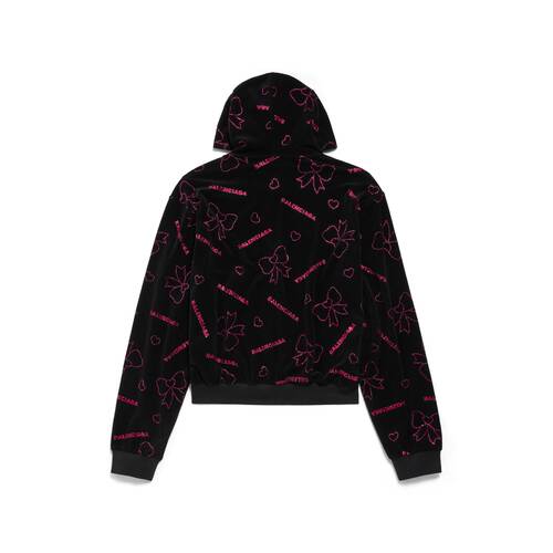 hoodie zippé handrawn bows fit small 