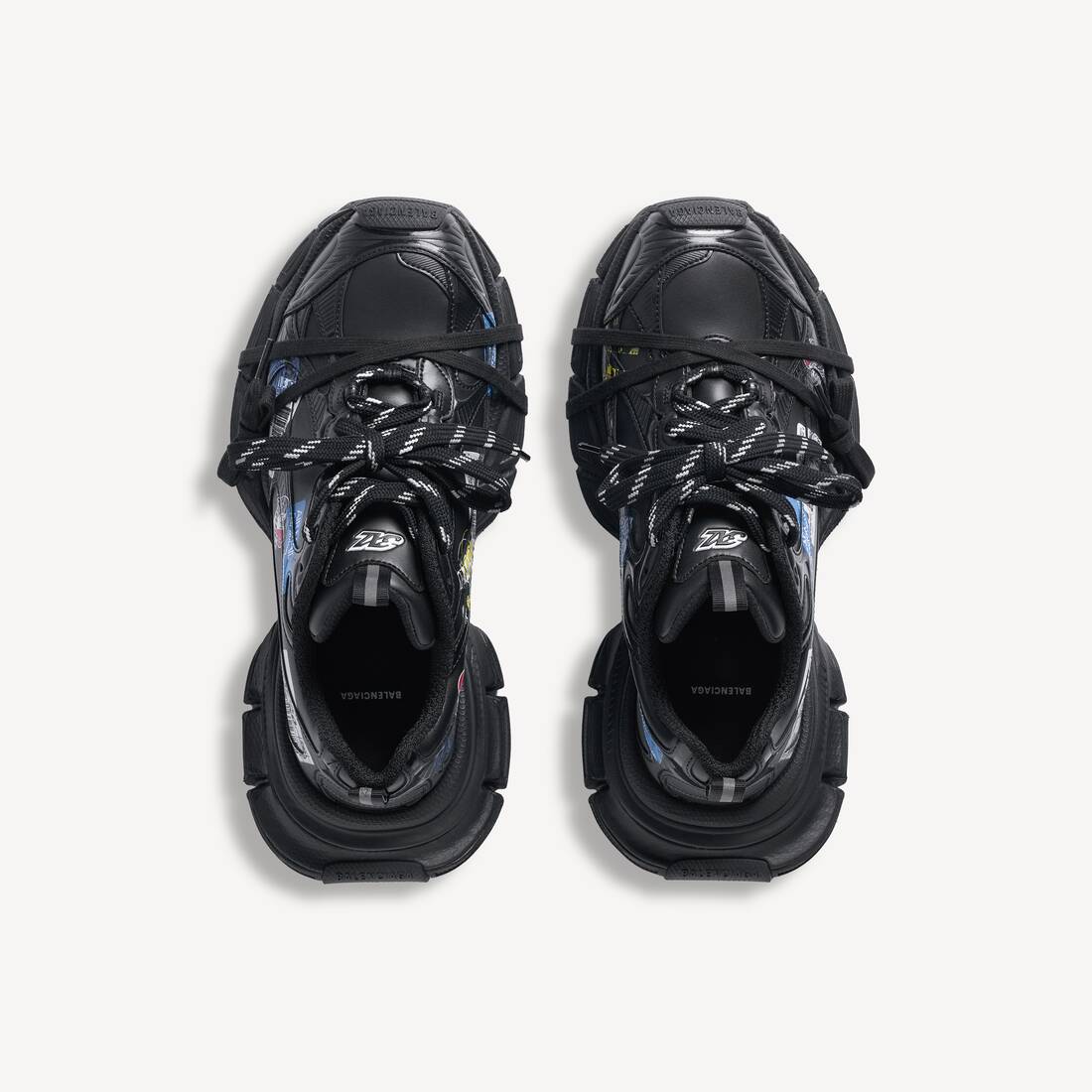 Men's 3xl Stickers Sneaker in Black/multicolor | Balenciaga Estonia EN - Image 4