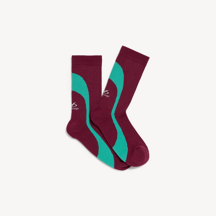 Men's Techwear Technical Socks in Burgundy/aqua - Men | Balenciaga Australia EN - Image 2