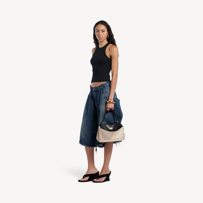 Bolso De Mano Rodeo Peque&ntilde;o para Mujer en Beige/negro - Mujer | Balenciaga Espa&ntilde;a ES - Image 3