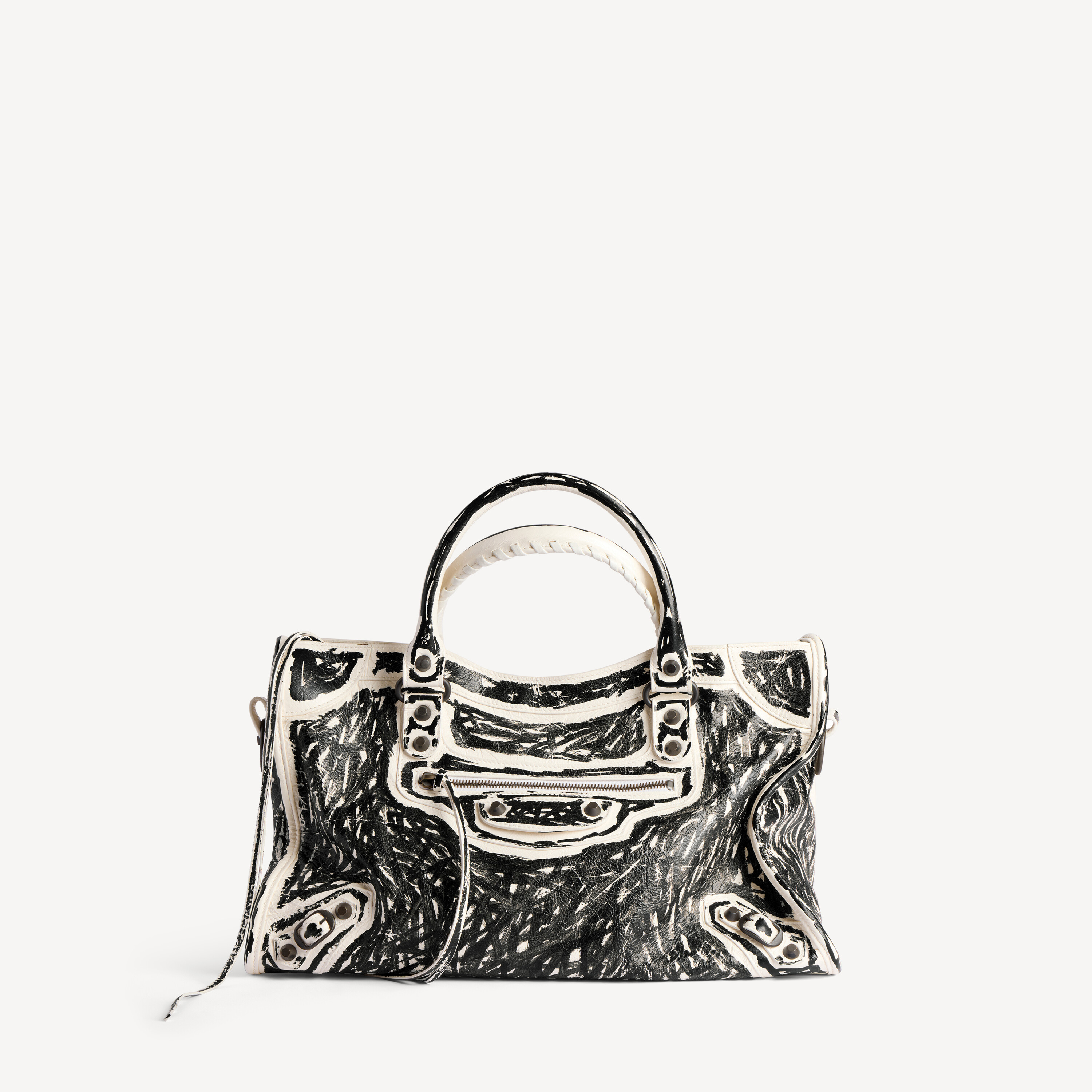 Women's Le City Bag Medium in White Snow/black