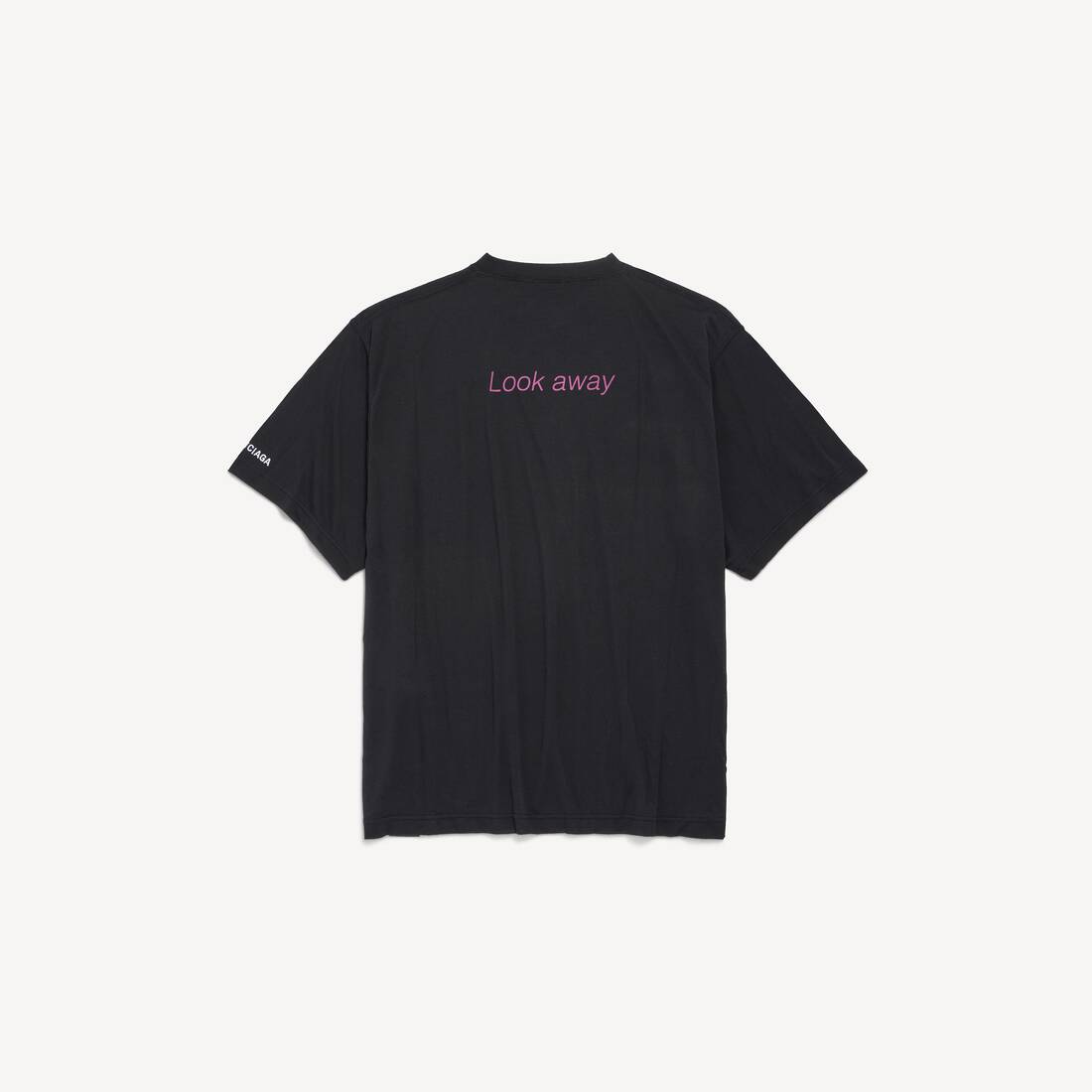T-shirt Look Away Vestibilit&agrave; Ampia da Donna in Nero | Balenciaga Italia IT - Image 2