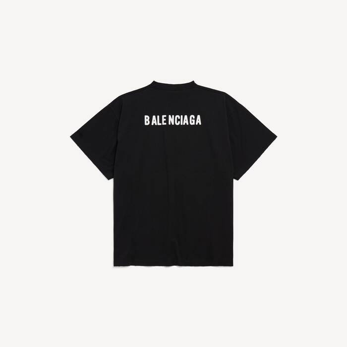 Men's Silver Slipper Oversized T-shirt in Black - Men | Balenciaga Republic Of Korea EN - Image 2