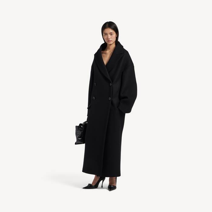 Manteau Stola Maxi  pour Femme en Noir - Femme | Balenciaga Belgique FR - Image 1