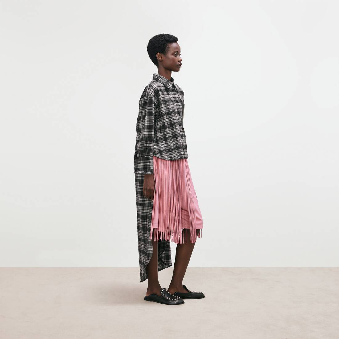 Women's Long Sleeves Train Shirt in Grey | Balenciaga Hungary EN - Image 3