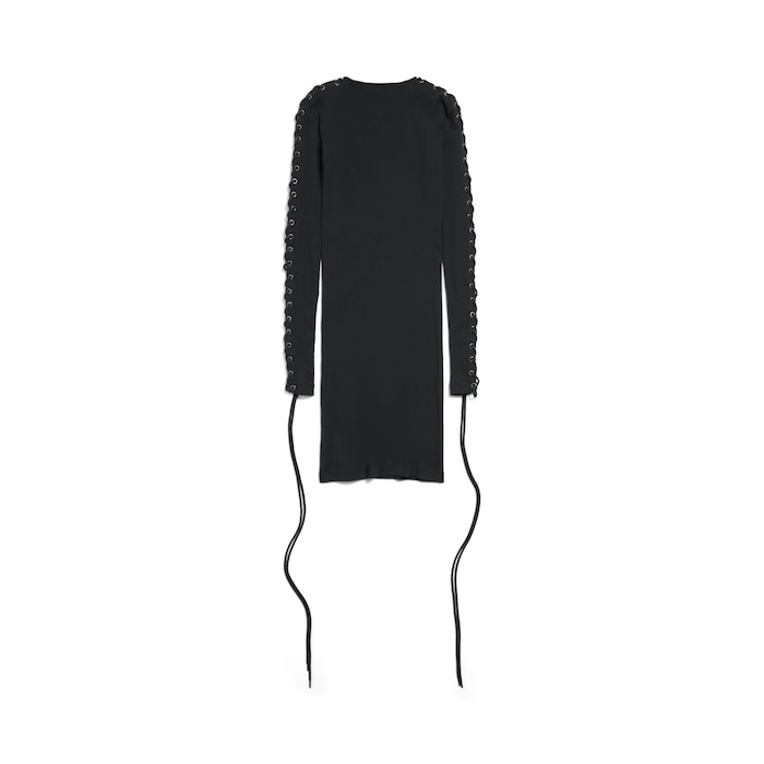lace-up long sleeve dress