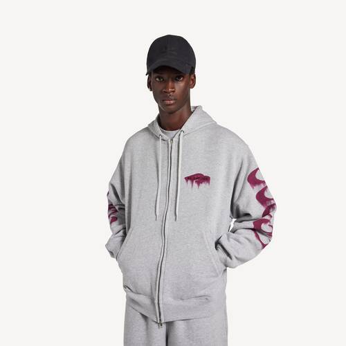 wet brush oversized zip-up hoodie