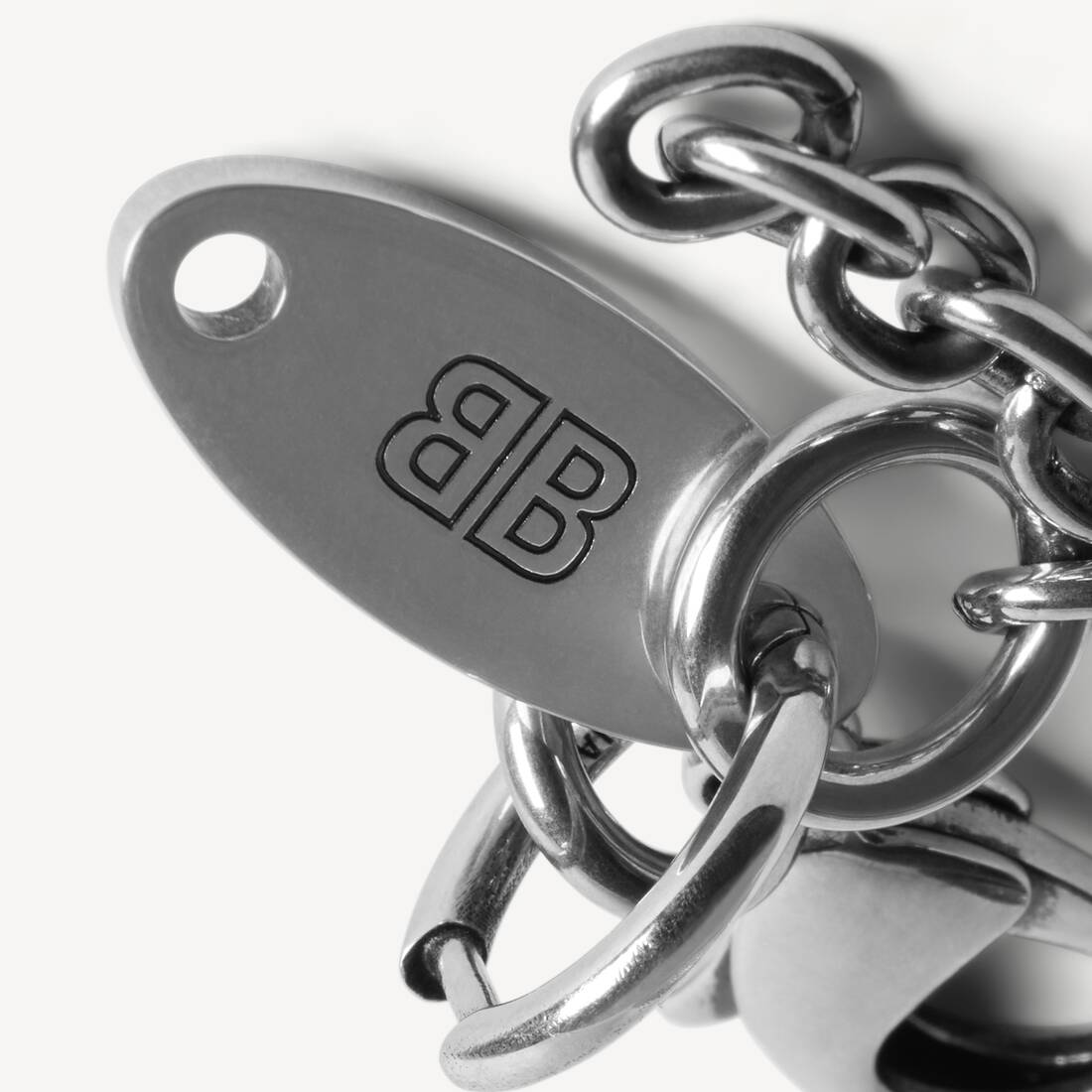 Women's Everyday Chain Earrings in Antique Silver | Balenciaga United States EN - Image 3