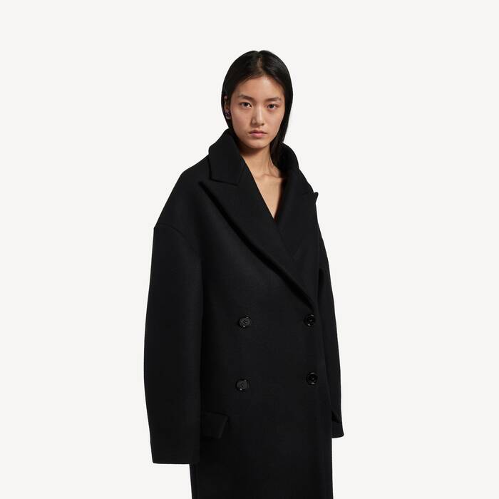 Manteau Stola Maxi  pour Femme en Noir - Femme | Balenciaga Belgique FR - Image 3