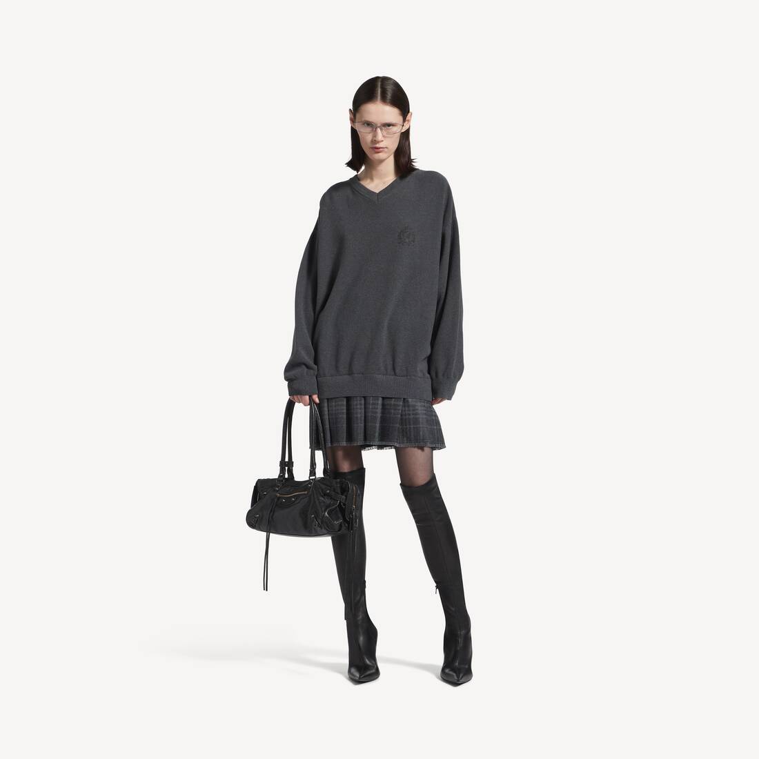 Women's Layered Sweater Dress in Heather Grey Women's Layered Sweater Dress in Heather Grey