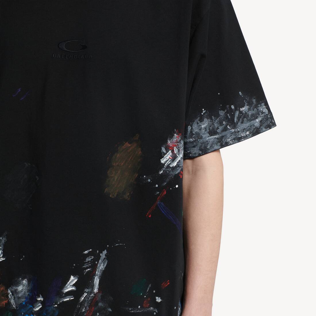 Men's Painter's Shirt Medium Fit T-shirt in Black | Balenciaga United States EN - Image 7