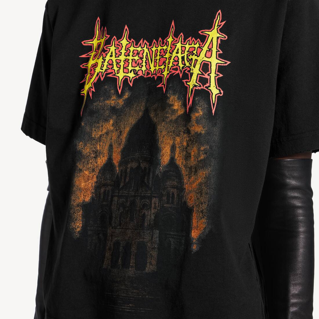 Balenciaga Sacr&eacute; C&oelig;r中版型t恤 为 所有 在 黑 | Balenciaga 新加坡 ZH - Image 6