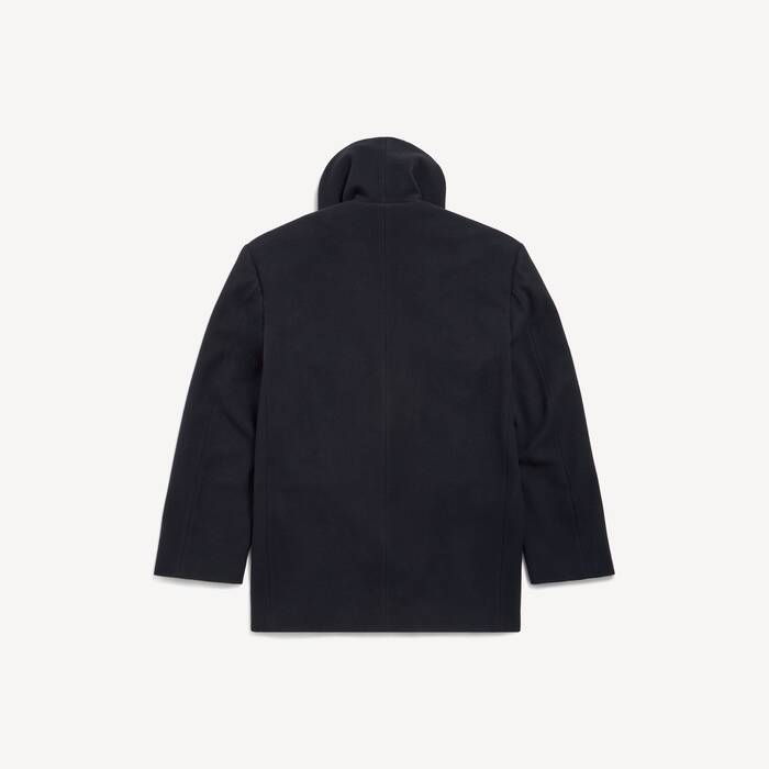 Men's Hooded Short Coat in Dark Navy - Men | Balenciaga Estonia EN - Image 2