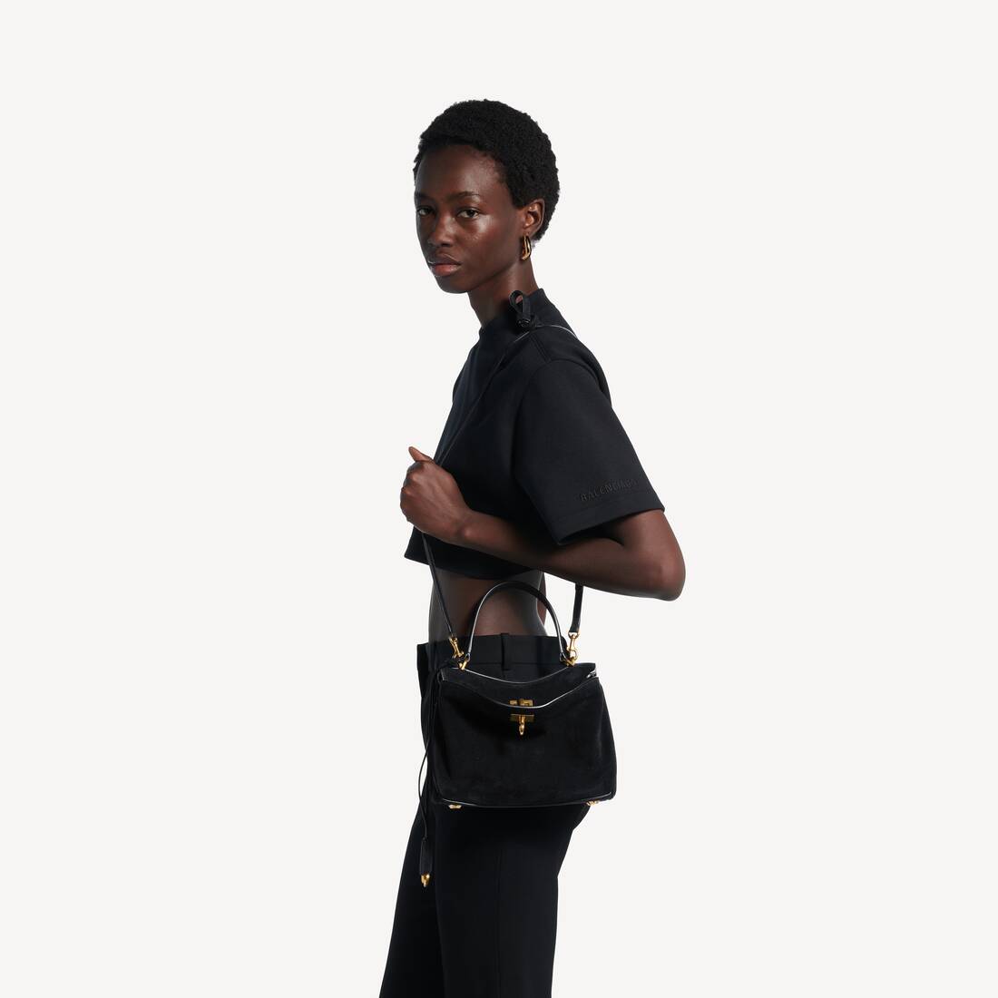 Bolsa De M&atilde;o Rodeo M&iacute;ni para Ela em Preto | Balenciaga Brasil PT - Image 8