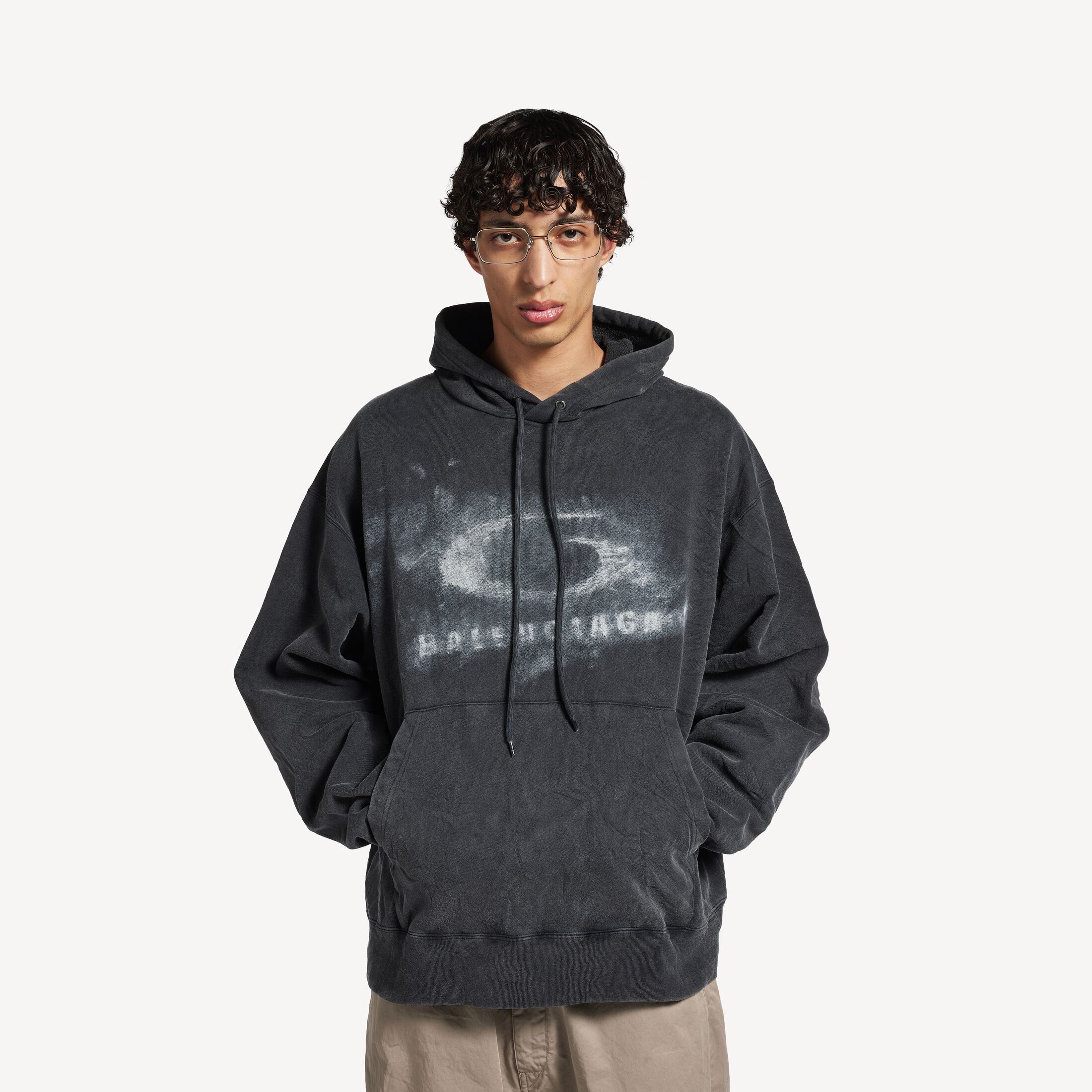 washed crayon loop oversized hoodie