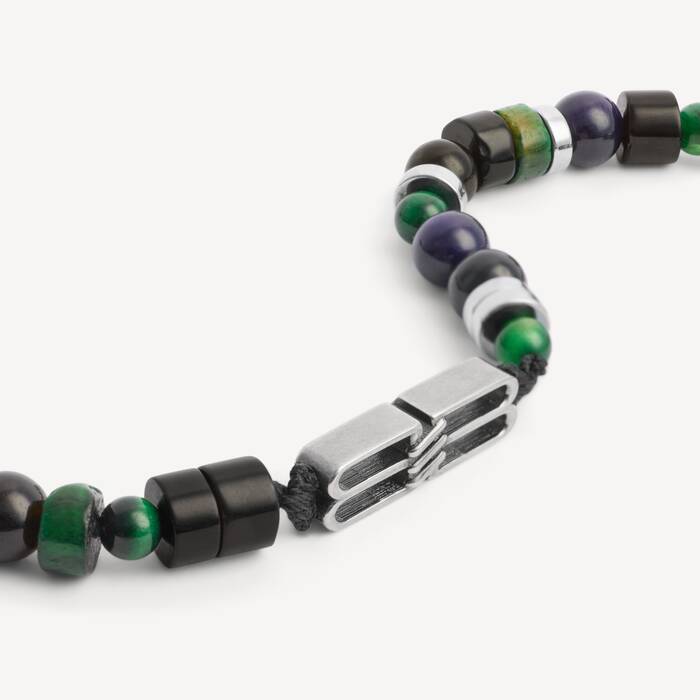 Collana Con Perle Bb Icon da Uomo in Smeraldo - Uomo | Balenciaga Italia IT - Image 3