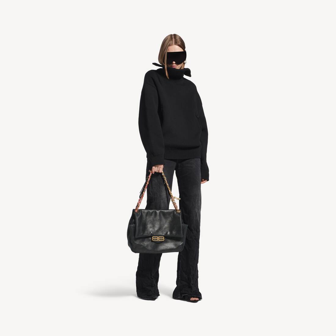 Sac Avec Cha&icirc;ne Darling Moyen pour Femme en Noir | Balenciaga France FR - Image 6