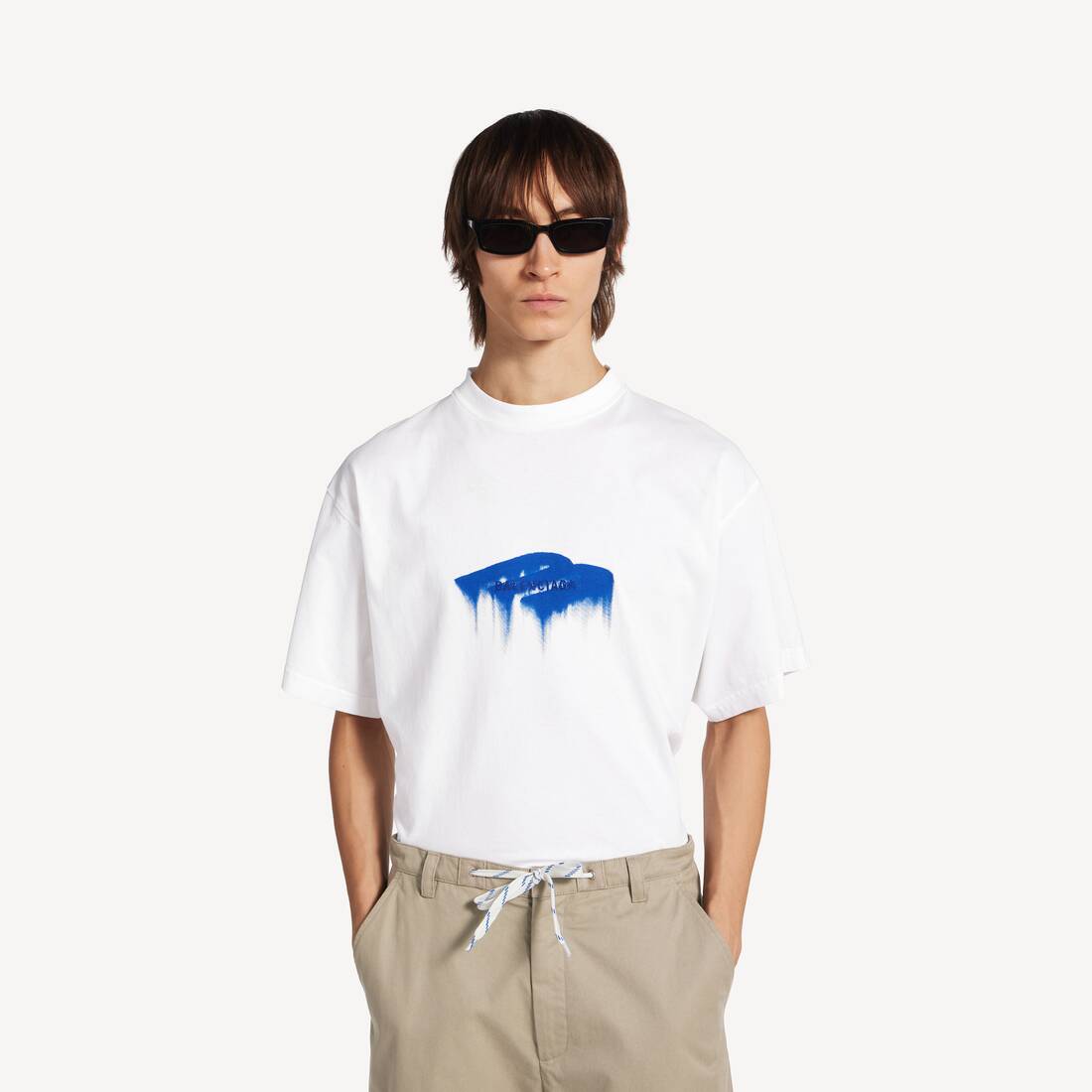 Men's Wet Brush Oversized T-shirt in White | Balenciaga Australia EN - Image 5