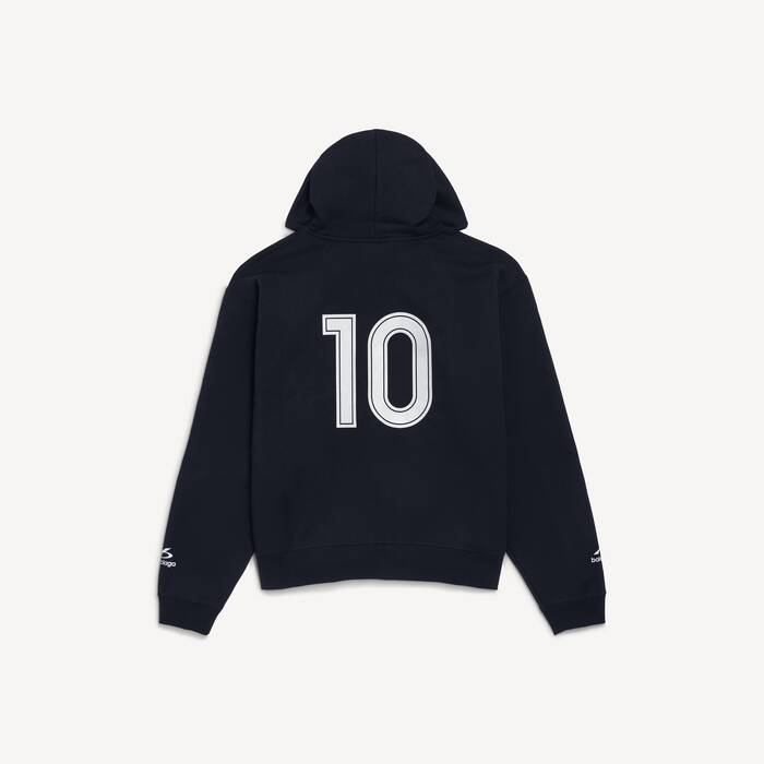 Men's Soccer Oversized Zip-up Hoodie in Black - Men | Balenciaga United Kingdom EN - Image 2