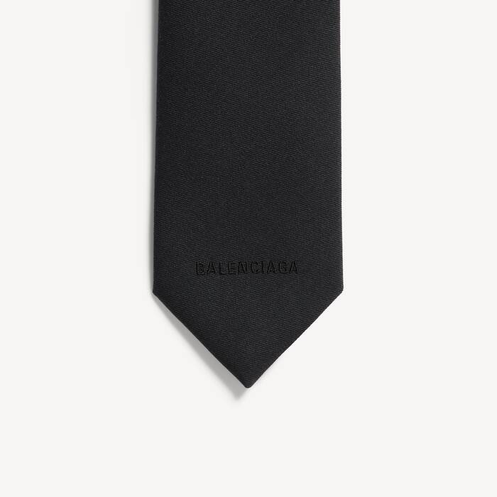 Men's Wool Solid Tie in Black - Men | Balenciaga Greece EN - Image 3