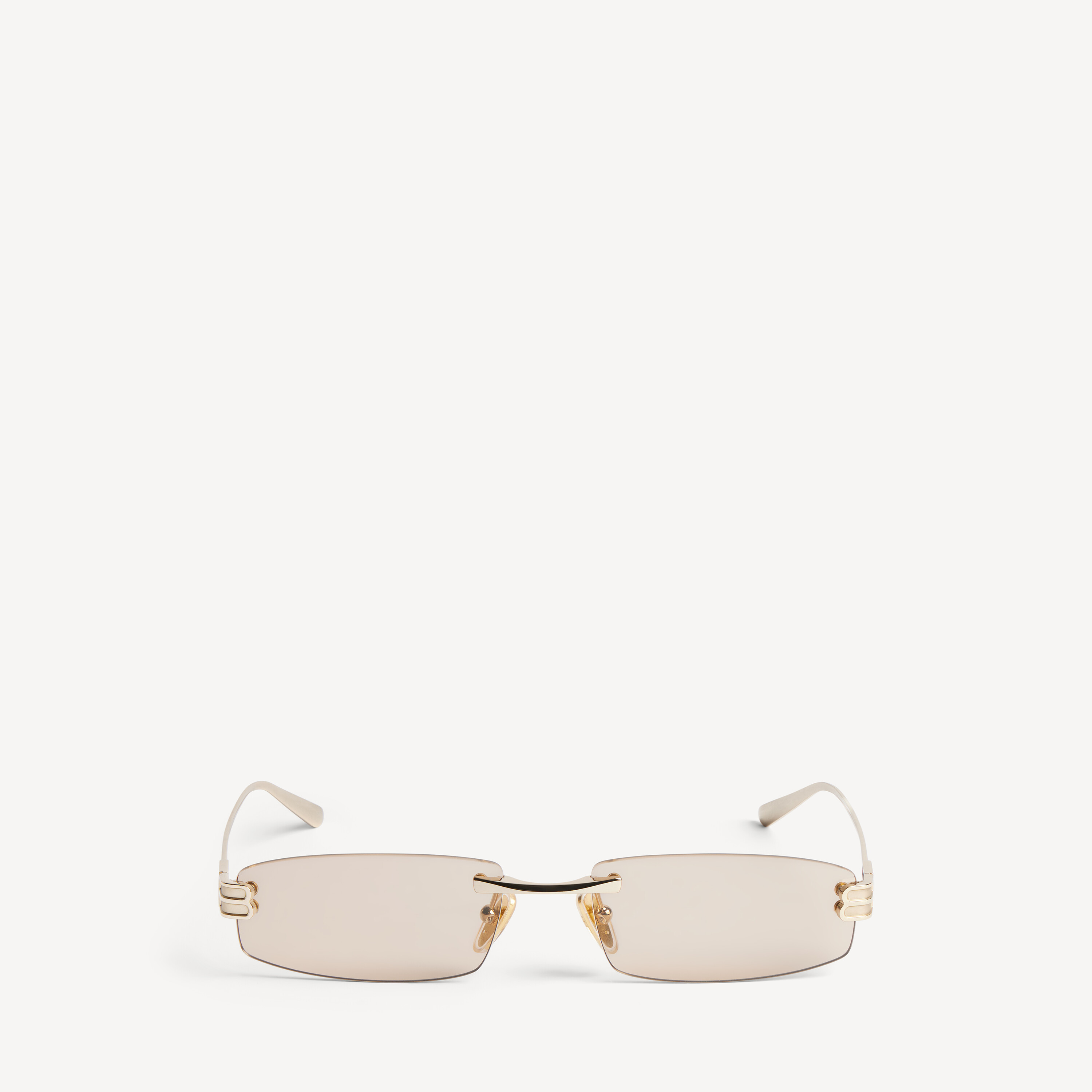 Women's Gossip Rectangle S Sunglasses in Light Gold/brown