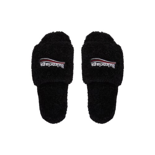 furry slide sandal