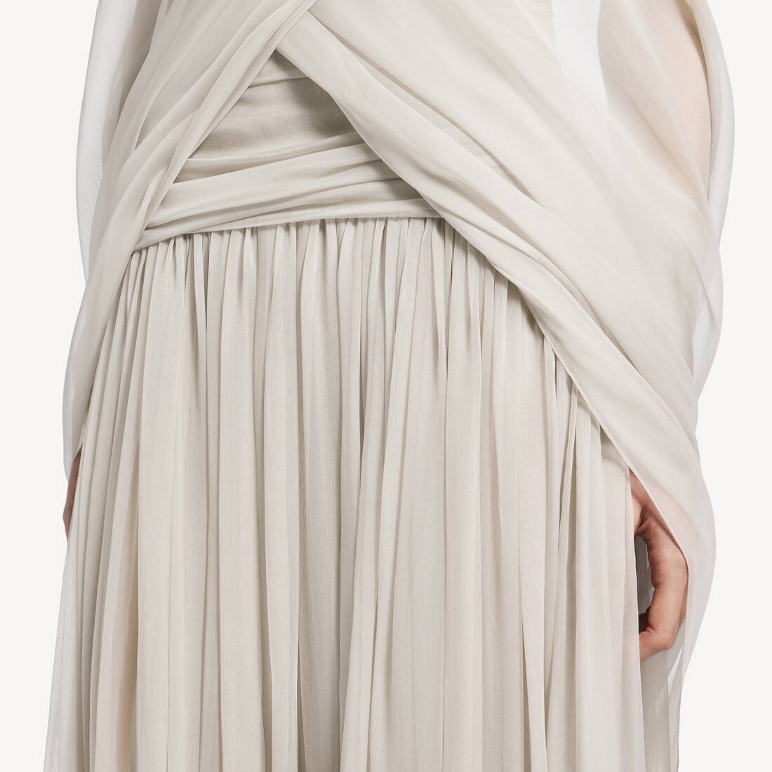 balenciaga corset dress Look 48 of Balenciaga Summer25 , Trench Bustier Dress, New Flex Pantaleggings, Broken Chain Knot Clutch and 360 Mask , More corset inspiration is found within the womenswear of Summer25; instead of a