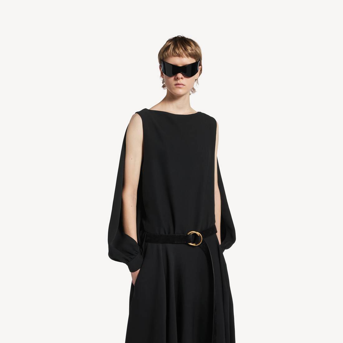 Women's Long Sleeve Balloon Dress in Black | Balenciaga United States EN - Image 5