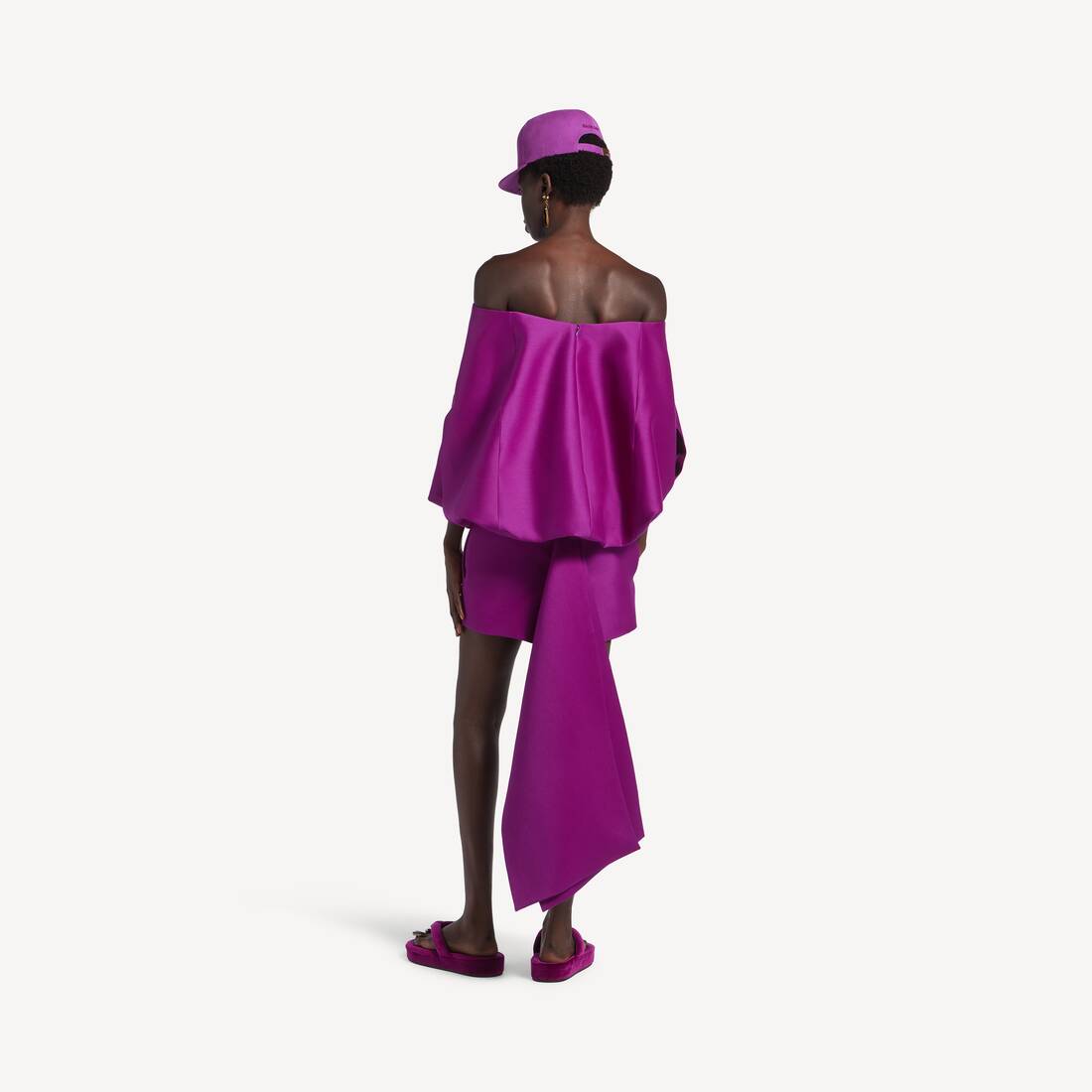 Women's Off-shoulder Dress in Violet | Balenciaga United States EN - Image 4