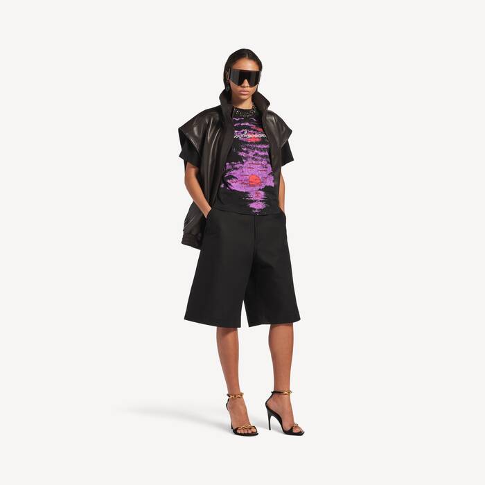 Camiseta Dream Ajuste Mediano para Mujer en Negro - Mujer | Balenciaga Espa&ntilde;a ES - Image 3