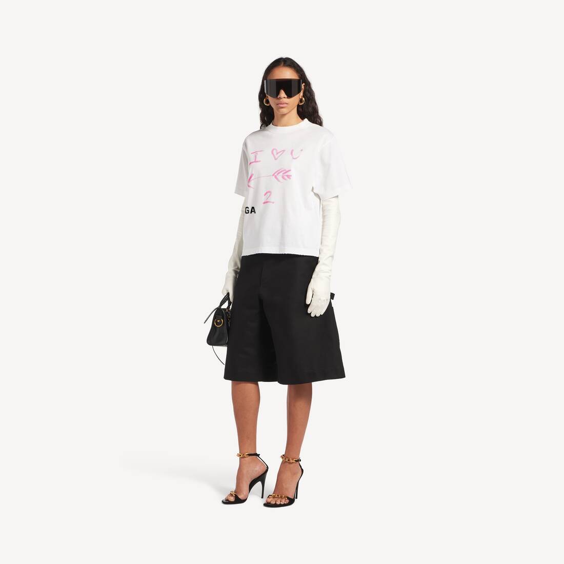 T-shirt I<3 U Fit Medium pour Femme en Blanc | Balenciaga Belgique FR - Image 2