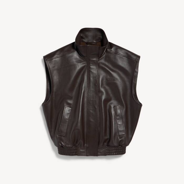 Women's Sleeveless Blouson in Moka - Women | Balenciaga United Kingdom EN - Image 2