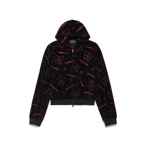 hoodie zippé handrawn bows fit small 