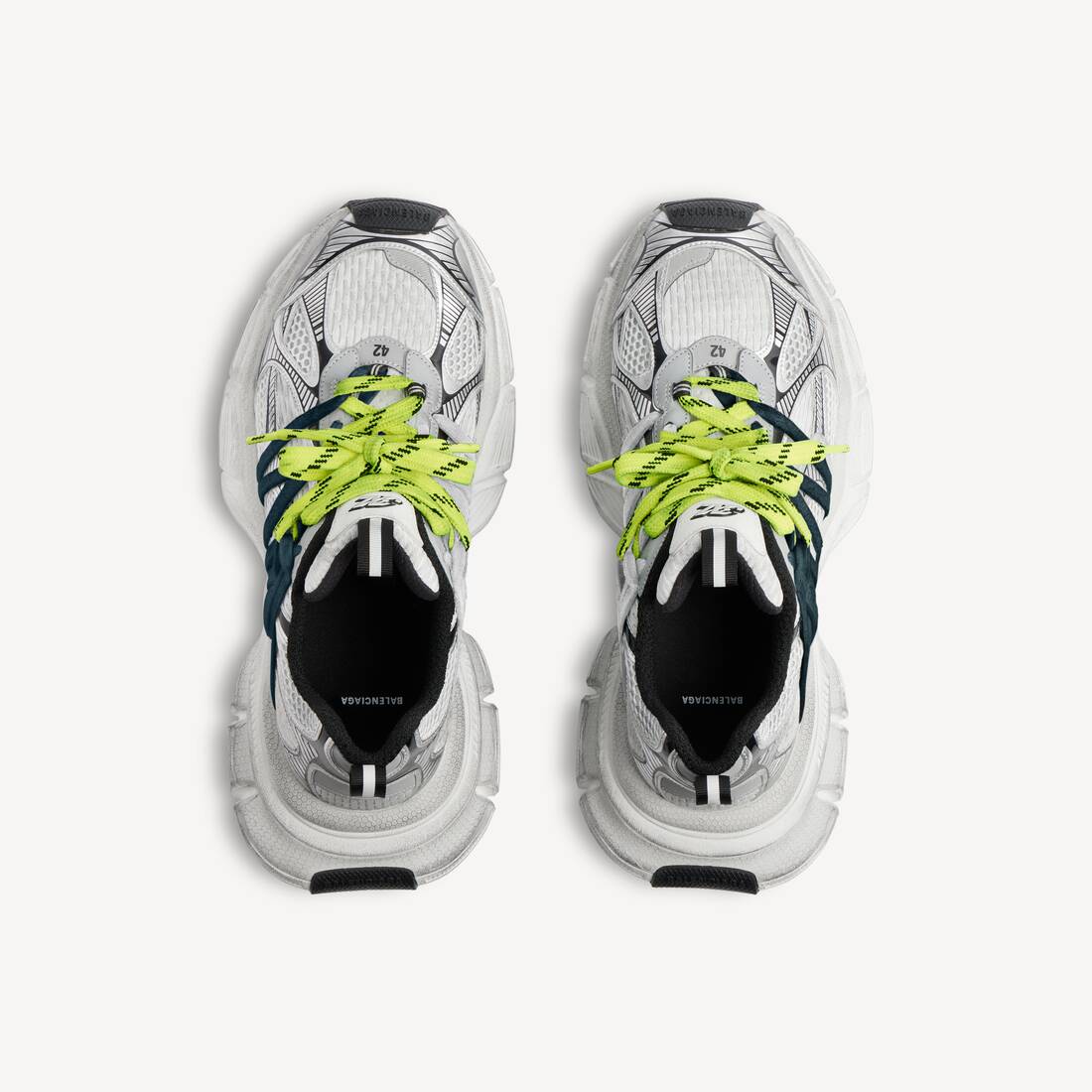 3xl Interlace Sneaker f&uuml;r Herren in Grau/fluoreszierendes Gelb | Balenciaga Deutschland DE - Image 4