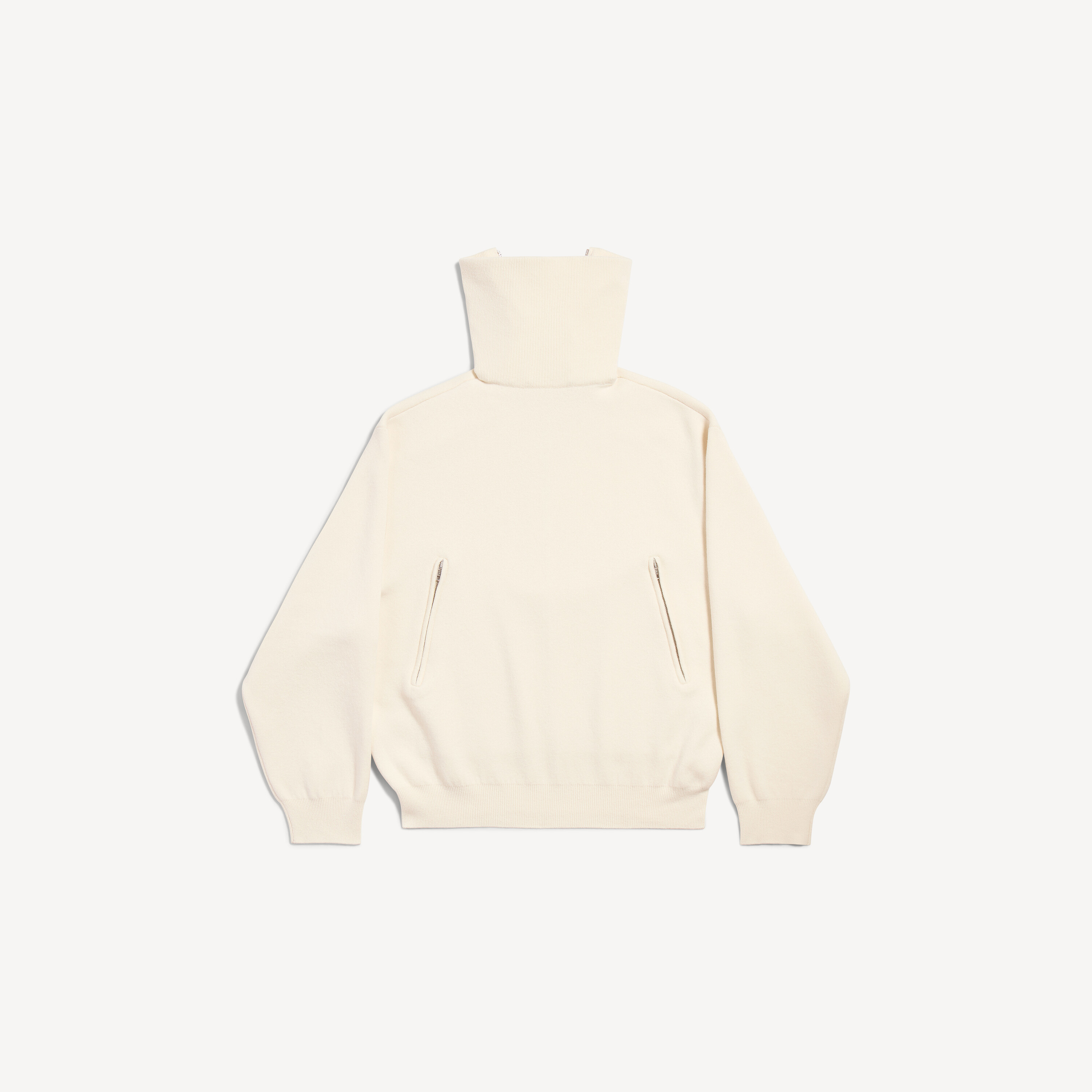 Women's Back-to-front High Neck Sweater in Off White