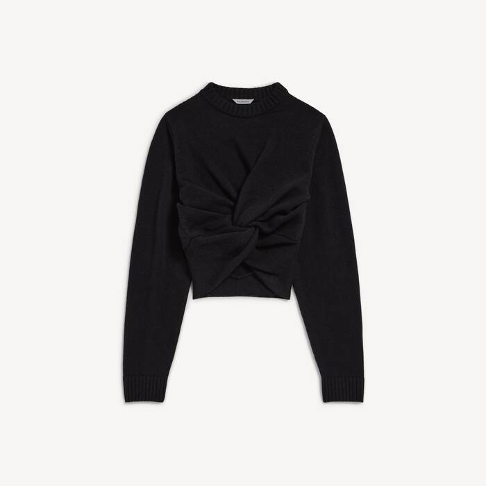 Jersey Con Cuello Redondo para Mujer en Negro - Mujer | Balenciaga Espa&ntilde;a ES - Image 2