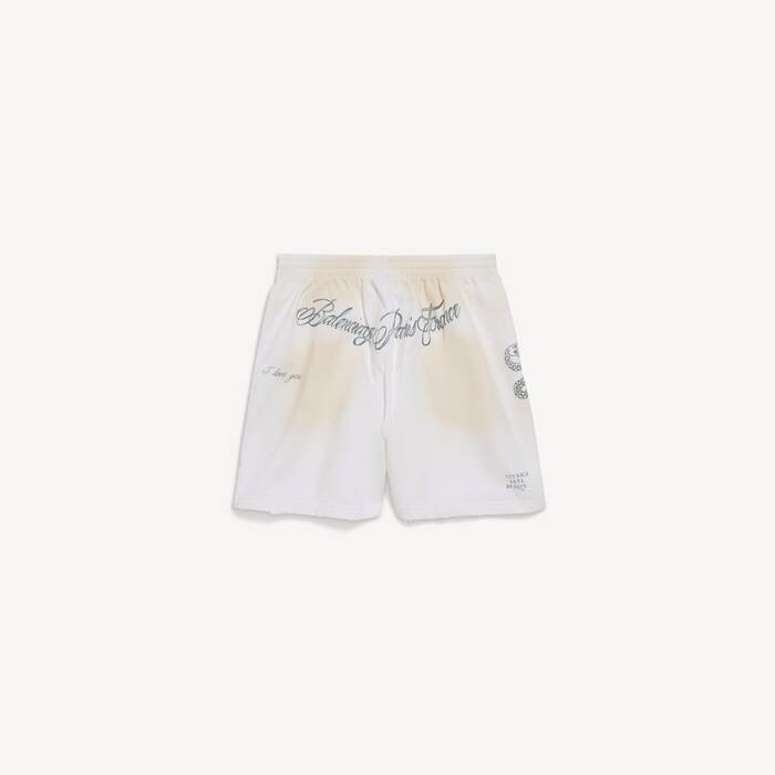 Pantalones Cortos Classic Ink Ajuste Relajado para Hombre en Blanco - Hombre | Balenciaga Espa&ntilde;a ES - Image 2