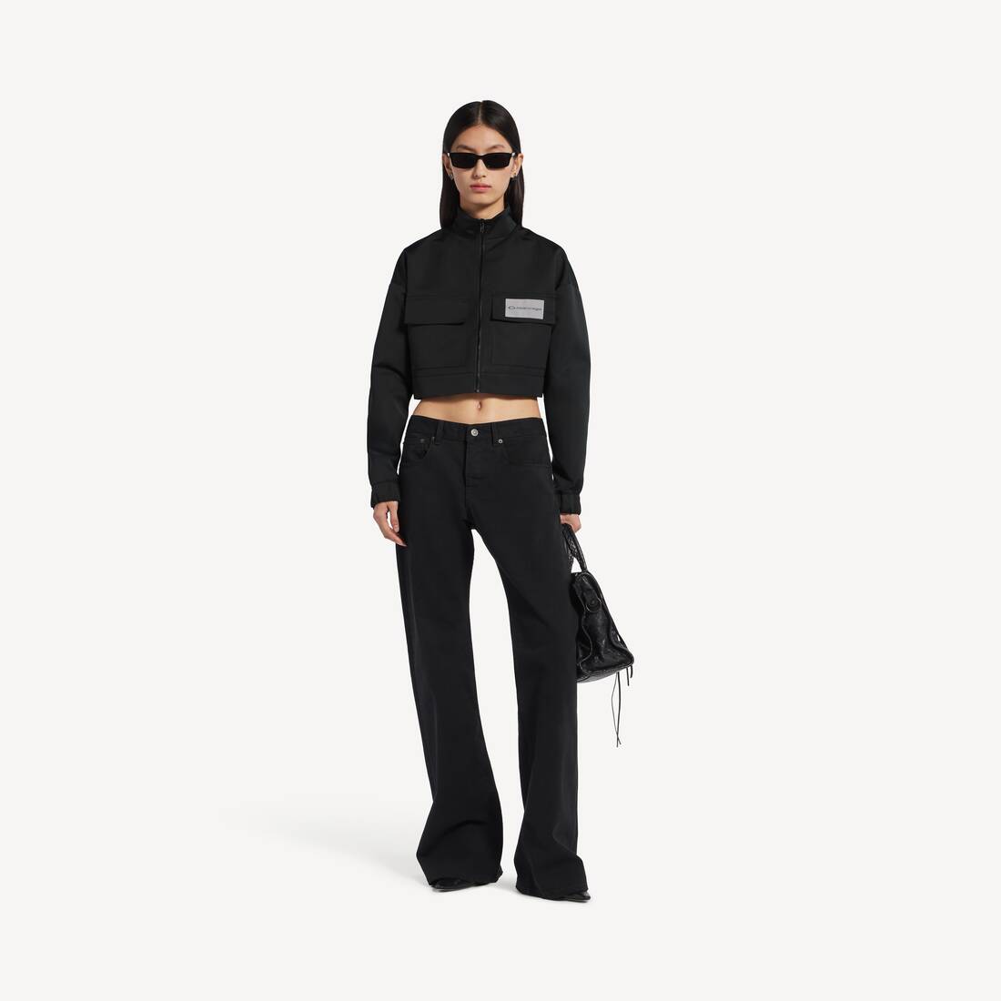 Crop-trainingsjacke f&uuml;r Damen in Schwarz | Balenciaga Schweiz DE - Image 2