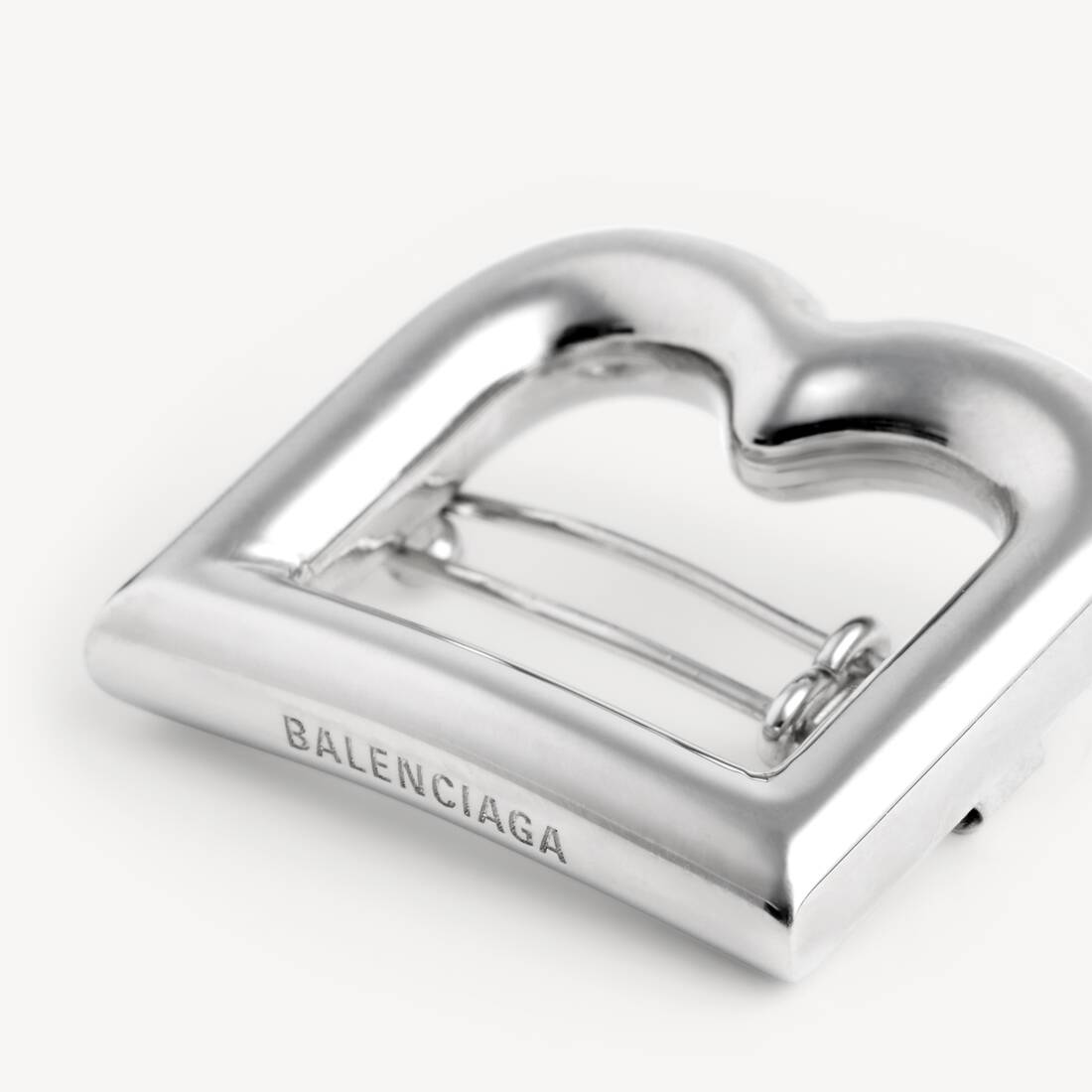 Women's B Hairclips in Shiny Silver | Balenciaga Netherlands EN - Image 3