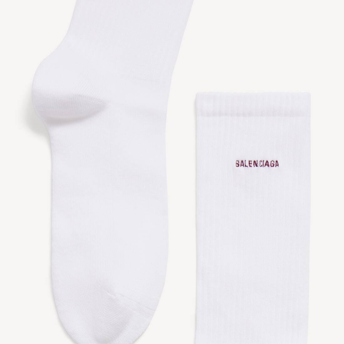 Men's Logo Socks in White/bordeaux | Balenciaga United States EN - Image 3